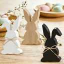 Easter Decorations for Home Black and White Easter Decor 3 Pcs Bunny Table Decor Wooden Bunny Home Decor Rustic Easte r Decor for Mantle Farmhouse