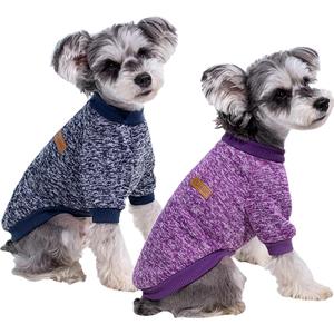 2 Pack Dog Sweaters for Small Dogs & Cat Soft Cute Winter Puppy Clothes