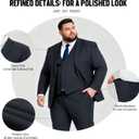 GATMSTZ 3 Piece Suit for Men Big and Tall Classic Fit Men Tuxedo Suit Set Jacket Vest Pants (Charcoal, Size 64)