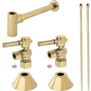 Kingston Brass CC53302DLLKB30 Trimscape Modern Plumbing Sink Trim Kit with Bottle Trap in Polished Brass