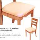 Gute Chair Seat Cover,Velvet Seat Covers for Dining Chairs, Stretch Fit Washable Chair Cushion Protectors Set of 6, Soft Removable Kitchen Chair Slipcovers with Elastic Ties Beige