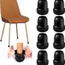 24 Pcs Small Chair Leg Floor Protectors, Chair Leg Protectors for Hardwood Floors, Silicone Chair Leg Caps Covers, Round Felt Furniture Pad Protect Floor from Scratches & Noise(Black, Fit 0.55"-0.75")