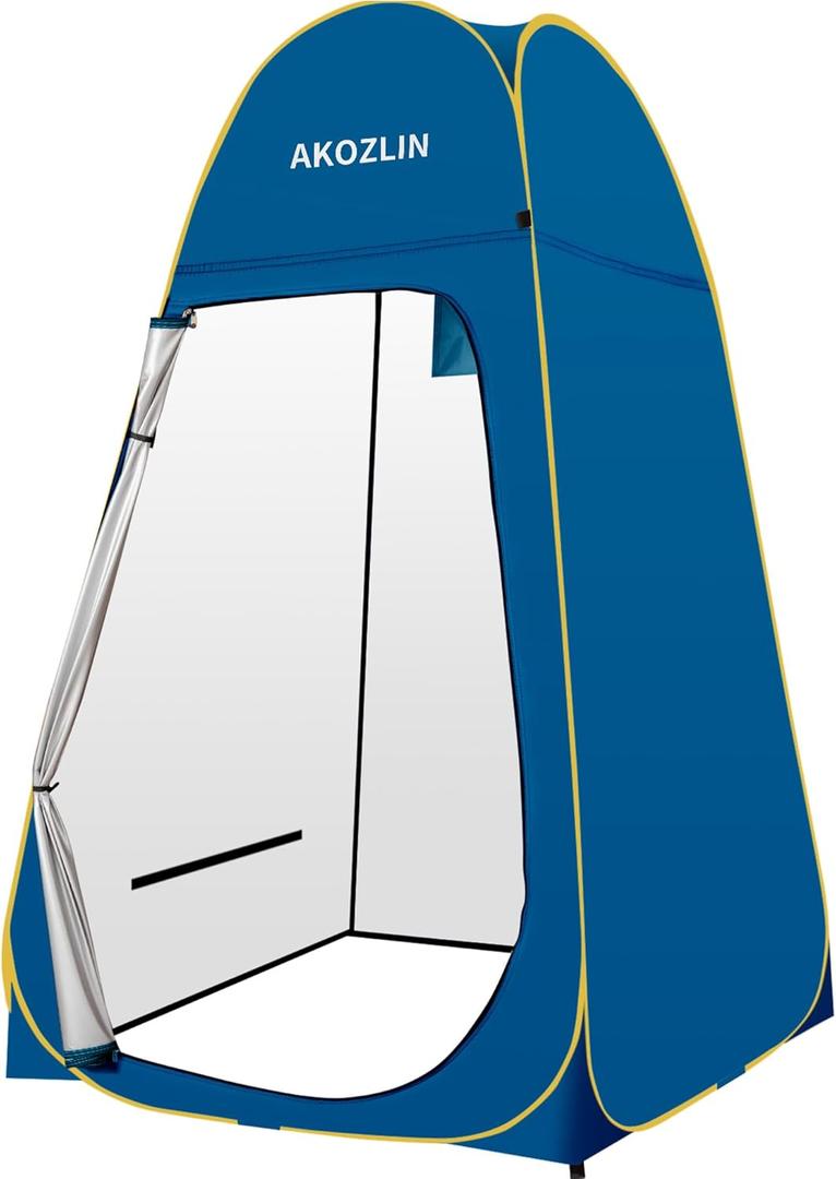 AKOZLIN Portable Pop Up Shower Tent Instant Privacy Dressing Changing Tent Outdoor Shower Room Camp Toilet Tent (Blue-Yellow)