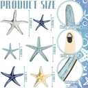 CroBlissful 6 Pcs Summer Starfish Wall Decor Beach Starfish Wooden Wall Art Beach Coastal Wooden Sign with Hook Summer Hanging Decoration for Home Farmhouse Sculpture Indoor Outdoor