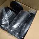Homienly Wheat Straw Plates and Bowls Sets, Dishes Set for 8, Wheat Straw Dinnerware Set for Kitchen 32-Piece - Deep Plates Sets, Cereal Bowls with Drinking Cups, Microwave and Dishwasher Safe, Black