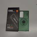 for Samsung Galaxy S23 Ultra Case Magnetic Compatible with MagSafe Wireless Charging,with Screen Protector,Built-in Stand Ring+Camera Cover Anti-Scratch Shockproof Heavy Duty Protection Green