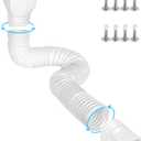 1 Pack Flexible Gutter Downspout Extensions Extendable from 21" to 67", Downspout Extender Comes with Adapters, Thickened Down spout Drain Extension for Rainwater Drainage(White)