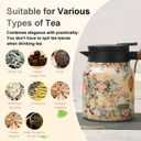 Insulated Tea Pots,Vintage Floral Pattern Tea Pot-Built-in Infuser,Colorful Vintage Floral Pattern Teas,Stainless Steel Teapot 1000mL with Lid for Hot Drinks,White(Wooden Handle,35OZ)
