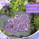 Patelai 4 Pack Floating Bee Island Watering Station 8 Inch EVA Foam Floating Bee Watering Station Butterfly Waterer for Feeding, Bath, Outdoor Garden Decor (Purple)