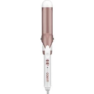 Conair Double Ceramic 1 1/2-Inch Curling Iron, 1  inch barrel produces soft waves  for use on medium and long hair (White)