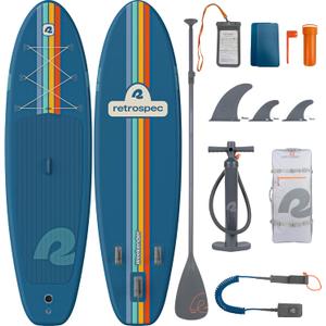 Retrospec Weekender Inflatable Stand Up Paddle Board Includes Paddle, Pump, and Accessories 106 Lightweight iSUP, Puncture Resistant Inflatable Paddle Board for Adults