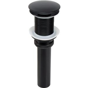 NearMoon Bath Pop up Drain, Brass Sink Drain Strainer for Bathroom Assembly Stopper Vessel Sink, Anti-Clogging (Without Overflow, Matte Black)