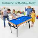 SereneLife 4 in 1 Multi Game Table, 4x2 Folding Portable Sports Arcade Games with Accessories, Ping Pong, Air Hockey, Pool Billiards, and Shuffleboard, for Indoor, Outdoor, All Ages