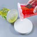 500 Pcs White Leak-Proof Cap Lid Liners, Round Sealing Paper Pads, Waterproof Spill Proof Paper for Plastic Drink Cup, Milk Tea Coffee Beverage Cup Leak Proof Film Sealing Film (5.1 Inch)