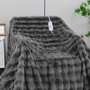 TiMiCalda Heated Blanket Electric Queen 84"x90" Soft Thick Bubble Electric Blanket for Sofa with 5 Heat Levels & 10 Hours AutoOff Overheat Protection, Warm Cozy Gifts, Light Grey