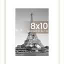upsimples 8x10 Picture Frame, Display Pictures 5x7 with Mat or 8x10 Without Mat, Wall Hanging Photo Frame, White, 1 Pack
