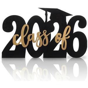 CroBlissful Class of 2026 Wooden Graduation Photo Props 2026 Graduation Decorations Wooden Sign Senior Word Sign College High School Party Supplies 15” x 11”, about 16" x 11"