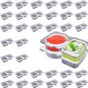 36 PCS Plastic Snack Containers, Double Compartment Condiment Containers with Lids, Reusable Snack Container, Suitable for Kitchen Storage and Outdoor Parties (36 PCS)