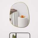 Asymmetrical Mirror for Wall Decor 21"*27", Modern Gold Framed Wall Mirror for Living Room Bathroom Bedroom Entryway ELE-STOU-0065Gold (27"L x 21"W, Gold)