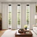 MIULEE Pinch Pleated 100% Blackout Curtains 90 Inch Long 4 Panel Set for Bedroom Thick Linen Memory Trained Pleat Living Room Darkening Back Tab Double Layer Thermal Insulated Drapes, Birch