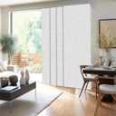 CHICOLOGY Embossed Textured Weave Fabric, Sliding Door Blinds , Room Divider ,Vertical Blinds for Patio Doors , Sliding Glass Door Blinds, Chalk White, W:46-86 x H: Up to-96 inches (86"W x 96"H, Chalk White (Natural Woven))