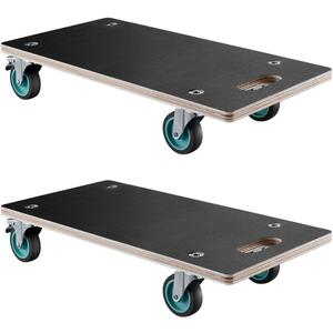 VEVOR Furniture Dolly, 551 lbs Load Capacity, Furniture Moving Dollies with 4 TPR Silent Wheels, Rectangle Multifunctional Flat Dolly for Piano Furniture Couch Washing Machine Fridge, 2 Pack, Black