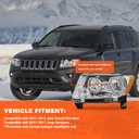 AXLAHA for 2011-2013 Jeep Grand Cherokee Headlight Assembly Compatible with 2011-2017 Jeep Compass Headlamp Clear Lens Chrome Housing Amber Reflector Left & Right PairBulbs Not Included
