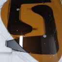 EASYSOUL Modern Glass Coffee Table, 32.68" D x 22.44" W x 15.75" H, Abstract Round Tea Tables for Living Room Home Office Industrial Cocktail Tables (Black-Brown Glass, 32.68")