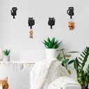 4 Pcs Cute Cat Metal Hooks Wall Mount Iron Black Decorative Wall Mounted Coat Hooks Cute Animal Key Hanger Decor Cat Lover Gifts for Clohes, Towels, Hats
