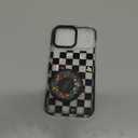 Case for iPhone 17 Pro Max Case Compatible with Magsafe Ring Holder Stand - for Women Plaid Flower Design TPU Phone Cover for Girls Girly Funny Fashion