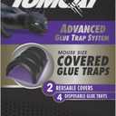 Tomcat Advanced Glue Trap System Mouse Size Covered Glue Traps with 2 Reusable Covers and 4 Disposable Glue Traps (1-Pack)