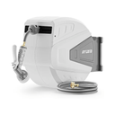 Ayleid Retractable Garden Hose Reel,1/2 in x 130 ft Wall Mounted Hose Reel, with 9- Function Sprayer Nozzle, Any Length Lock/Slow Return System/Wall Mounted/180°Swivel Bracket (Grey)