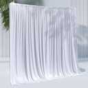 2 Pack White Backdrop Curtain for Wedding Photo Photoshoot Birthday Party Christmas Decorations (27" W x 120" L (Pack of 2))