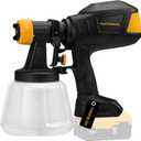 Brushless Cordless Paint Sprayer for Dewalt 20V Battery,4 Nozzles,150 Din/s Viscosity,1000ml/min Flow Rate & 1200ML Electric Paint Gun for Furniture, Walls (Battery Not Included) (Yellow)