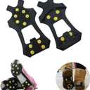 Ice Cleats Snow Traction Cleats Crampons for Shoe and Boots Non-Slip Overshoe for Walking on Snow and Ice Rubber Walking Cleats Anti Slip Crampons (Small(2.5- 4 men/4-5.5 women))