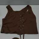 SOLY HUX Women's Lace Up Crop Tank Tops Sleeveless Scoop Neck Ribbed Slim Fit Going Out Shirts XL