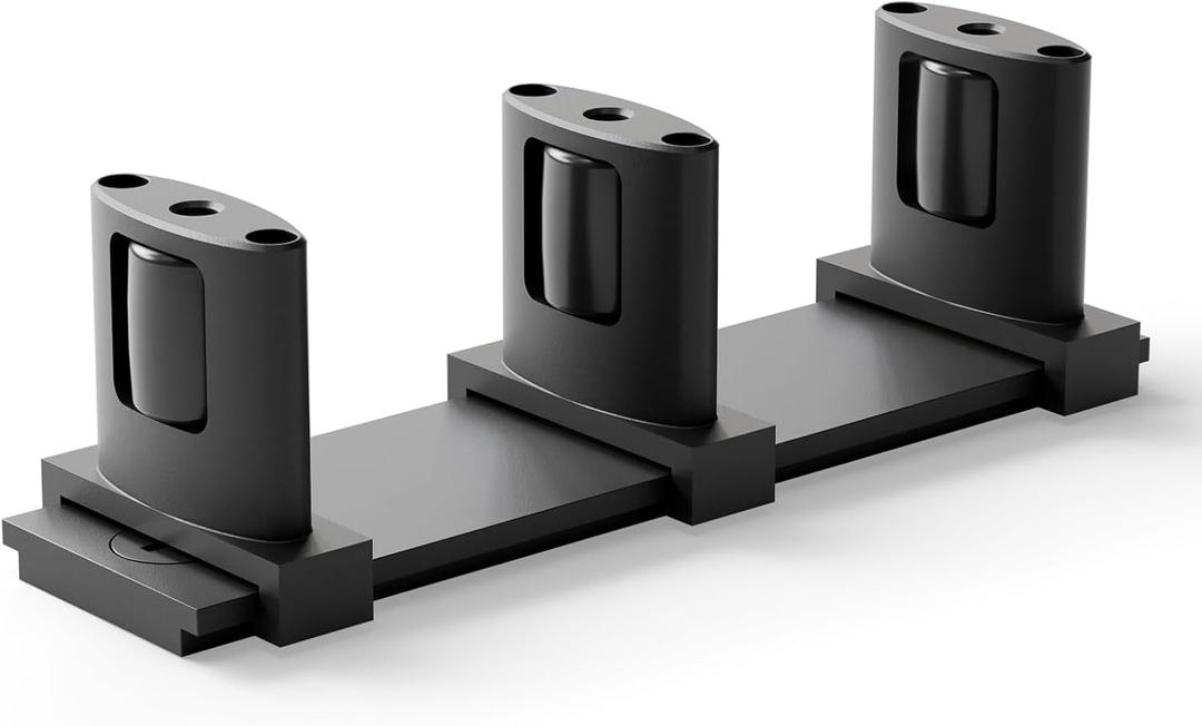 Siding Closet Door Floor Guide,Barn Door Guide for Bottom,Adjustable Bypass Door Floor Guide 3-Roller Design, Black
