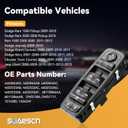 Front Driver Side Master Power Window Switch for 2009-2012 Dodge Ram 1500 2500 3500, 08-11 Dodge Grand Caravan Nitro Chrysle Town Country Door Lock Switch Control 4602863AB 4602863AC 4602863AD