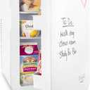 Cooluli Vibe Mini Fridge for Bedroom - With Cool Front Magnetic Whiteboard - 15L Portable Small Refrigerator for Travel, Car & Office Desk - Plug In Cooler & Warmer for Food, Drinks & Skincare (White), 15 Liter