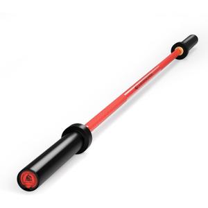 LIONSCOOL Premium 4ft/4.9ft/6ft Barbell for Strength Training and Olympic Weightlifting, 2 Inch Bar for Squats, Curls, Deadlifts, Presses, Hip Thrusts, 350lbs/500lbs/700lbs Weight Capacity (25MM Red Ceramic Shaft & Black E-coated Sleeves, 4FT, 350LBS)