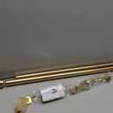 Heavy Duty Curtain Rods, 1 1/8 Inch Diameter Single Curtain Rod 36-72Inch(3-6ft) Extendable Length with End Caps Adjustable Modern Brackets-Warm Gold