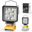 Ecarke LED Work Light Compatible with DEWALT 20V, 140 Pivoting Head Flashlight, 48W 4800Lumens, Cordless LED Flood Light, with USB and Type-C Charging Port for Outdoor