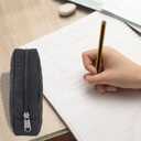 Della Gao Small Pencil Case Pencil Pouch (Black Sewing)