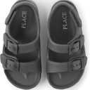 The Children's Place Baby Boys and Toddler Everyday Double Buckle Slide Sandals with Backstrap (Grey)
