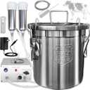 Cow Milking Machine 12L, Plug-in Powered, Speed Adjustable Pulsating Vacuum Pump, Food Grade 304 Stainless Steel Milk Bucket, Auto-Stop Check Valve, Electric Cow Milker (Classic Model)
