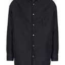 Womens The Linen Relaxed Shirt Button Down Black  Small