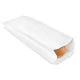 Packaged - 5 1/4" x 3 1/4" x 18" Plain White Paper Italian Bread Loaf Bags (50) A1 Bakery Supplies