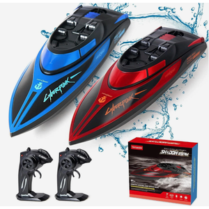 RC Boat for Kids 2 Pack Remote Control Boats Toys with Rechargable Battery Boat with Lights for Pools Lakes Gifts Boys Girls