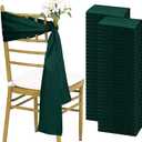 fani 60 PCS Satin Chair Sashes, Bows Designed ChairSashes, 7x78 inch Chair Sashes for Aisle Decorations Universal Chairs Cover Decoration for Wedding Reception Party Banquet (Emerald Green)