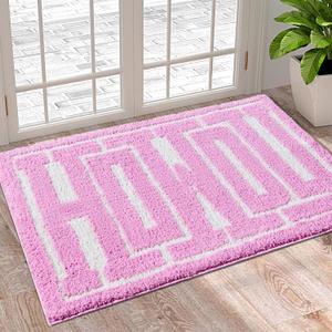 RoomTalks Washable Howdy Rug Indoor Doormat, Cute Cowgirl Country Rustic Pink Bathroom Rugs Non Slip Bath Mat, Wild West Rodeo Texas Throw Rugs 2x3 Small Area Rug for for Bedroom Bathroom Kitchen
